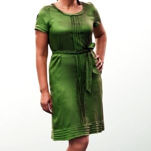 DKNY Olive Green Satin Silky Dress